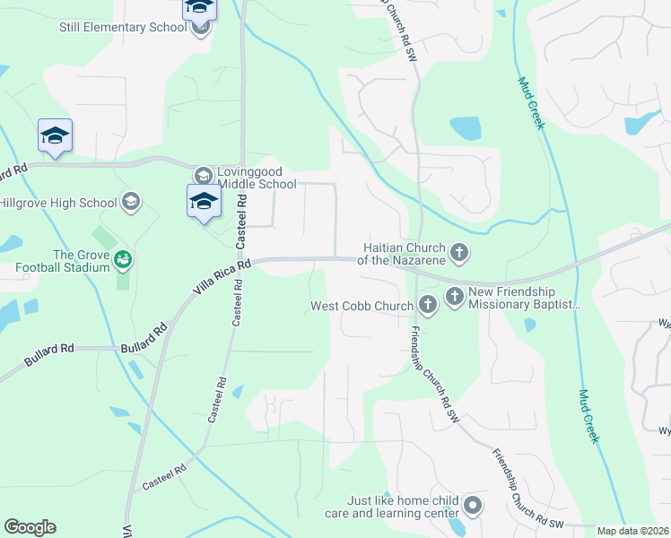 map of restaurants, bars, coffee shops, grocery stores, and more near 1202 Glen Devon Pace in Powder Springs