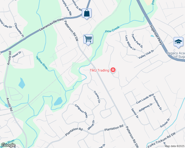 map of restaurants, bars, coffee shops, grocery stores, and more near 1884 Geyser Trce in Lawrenceville