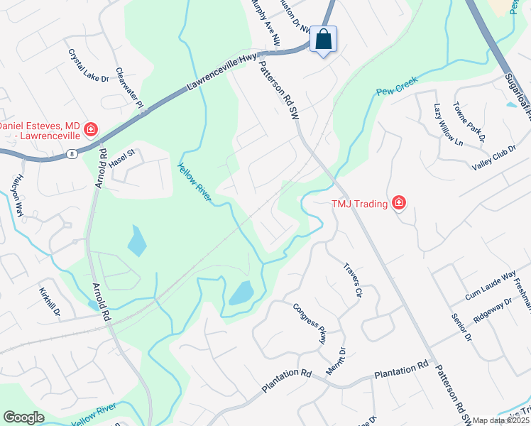 map of restaurants, bars, coffee shops, grocery stores, and more near 1951 Patterson Park Drive in Lawrenceville