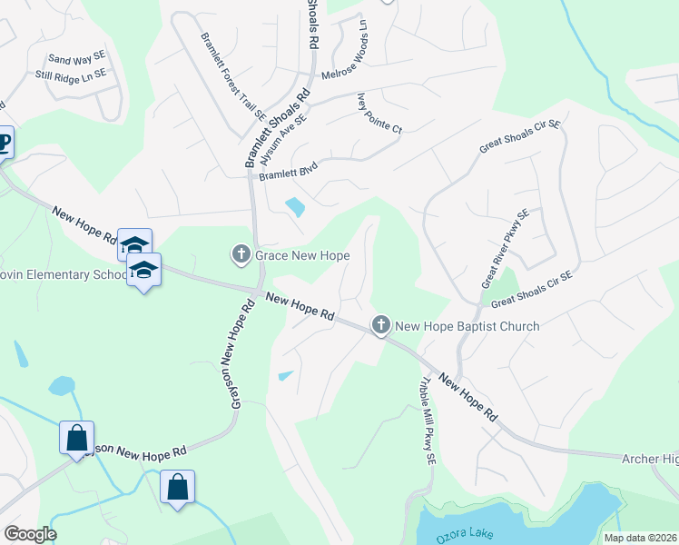 map of restaurants, bars, coffee shops, grocery stores, and more near 1200 Grayson Oaks Drive in Lawrenceville