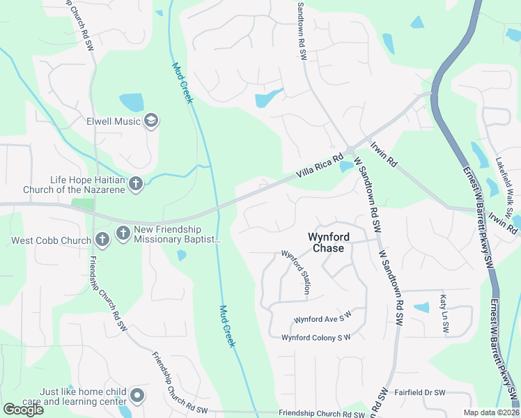 map of restaurants, bars, coffee shops, grocery stores, and more near 1257 Emma Jean Place Southwest in Marietta