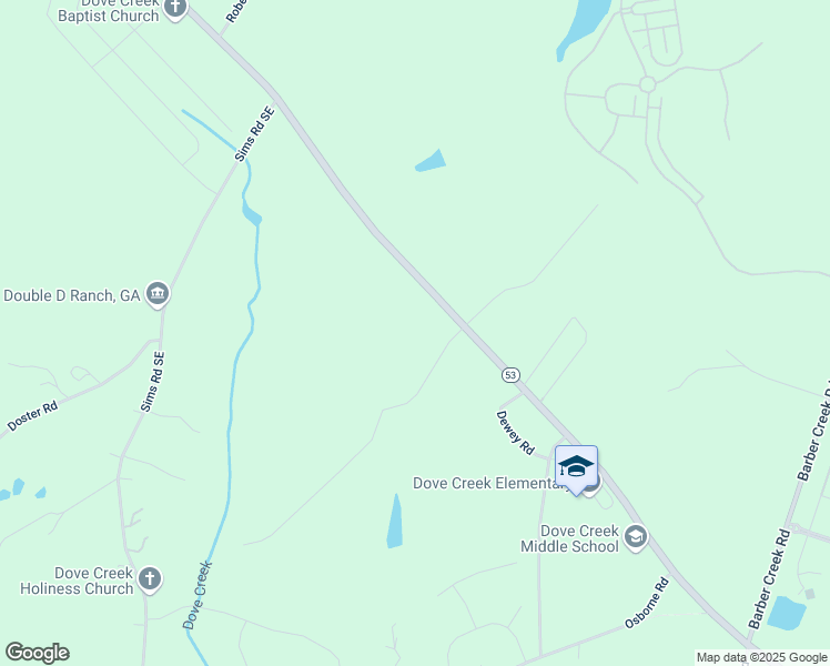 map of restaurants, bars, coffee shops, grocery stores, and more near 8301 Hog Mountain Road in Statham