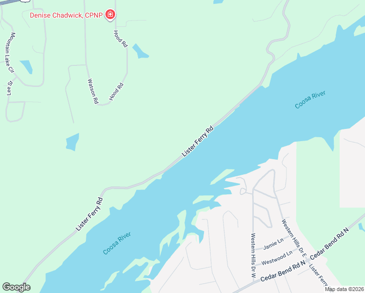 map of restaurants, bars, coffee shops, grocery stores, and more near 5968 Lister Ferry Road in Rainbow City