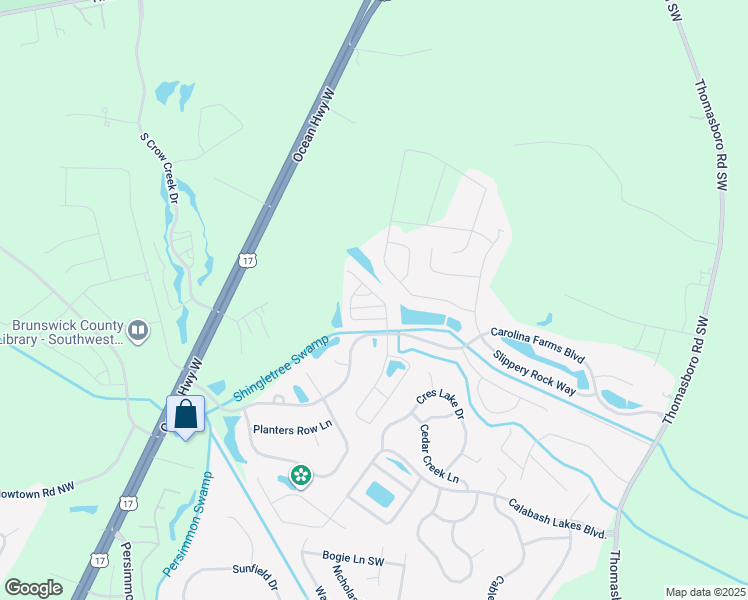 map of restaurants, bars, coffee shops, grocery stores, and more near 30 Cattle Run Lane in Carolina Shores