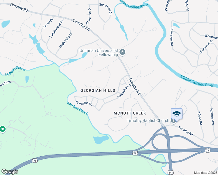 map of restaurants, bars, coffee shops, grocery stores, and more near 145 Middleton Place in Athens