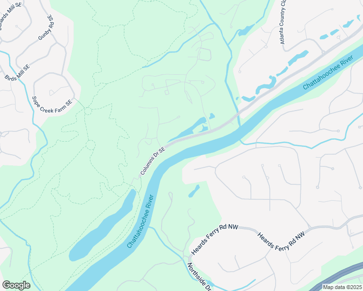 map of restaurants, bars, coffee shops, grocery stores, and more near 4050 Columns Drive Southeast in Marietta