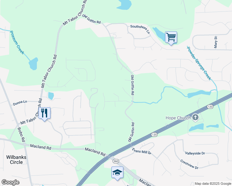 map of restaurants, bars, coffee shops, grocery stores, and more near 60 Bartlett Way in Dallas
