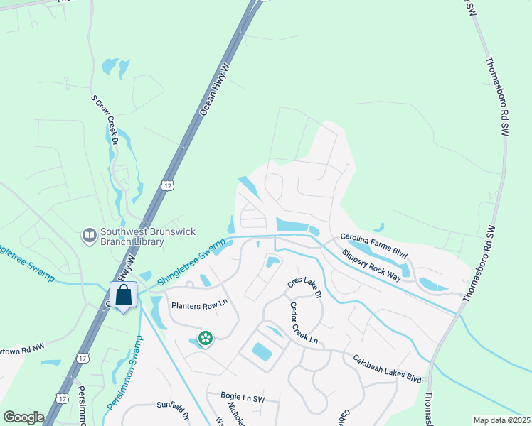 map of restaurants, bars, coffee shops, grocery stores, and more near 27 Cattle Run Lane in Calabash