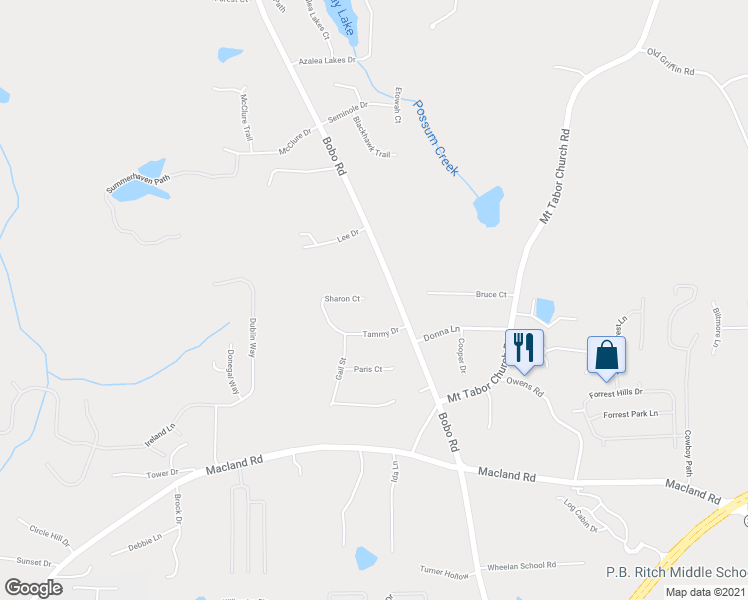 map of restaurants, bars, coffee shops, grocery stores, and more near 142 Sharon Court in Dallas