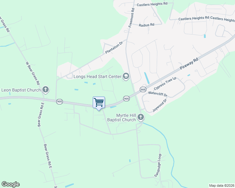 map of restaurants, bars, coffee shops, grocery stores, and more near 10131 South Carolina 905 in Longs