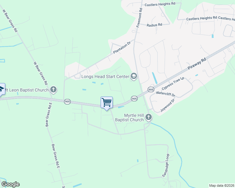 map of restaurants, bars, coffee shops, grocery stores, and more near 10115 South Carolina 905 in Longs