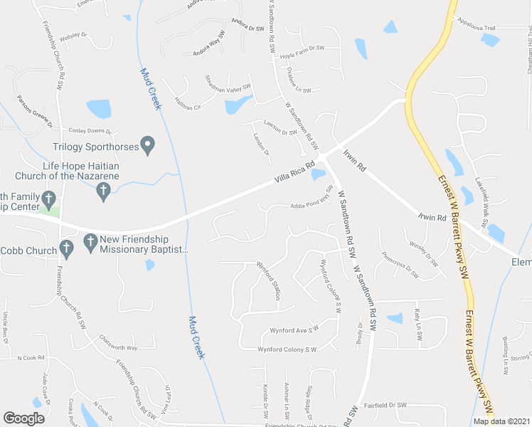 map of restaurants, bars, coffee shops, grocery stores, and more near 3056 Addie Pond Way Southwest in Marietta