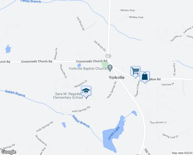 map of restaurants, bars, coffee shops, grocery stores, and more near 29 Benjamin Drive in Rockmart
