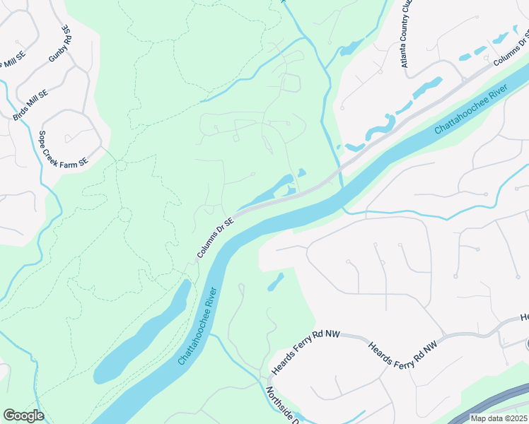 map of restaurants, bars, coffee shops, grocery stores, and more near 4050 Columns Drive Southeast in Marietta
