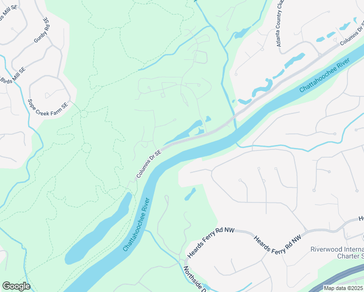 map of restaurants, bars, coffee shops, grocery stores, and more near 4050 Columns Drive Southeast in Marietta