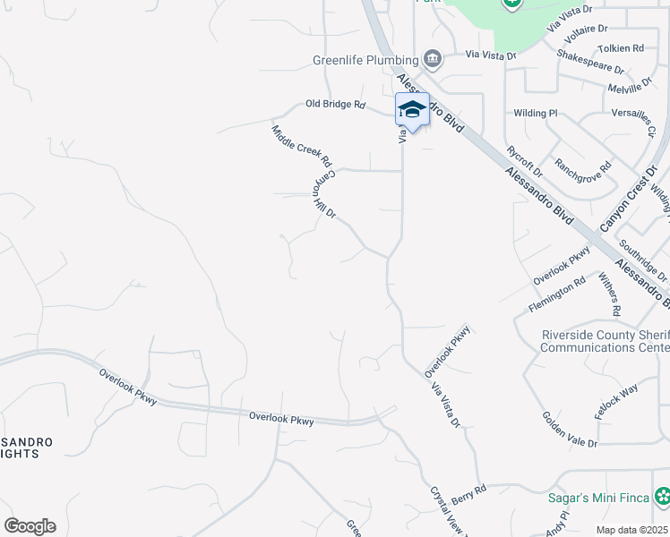 map of restaurants, bars, coffee shops, grocery stores, and more near 6966 Ranch View Road in Riverside