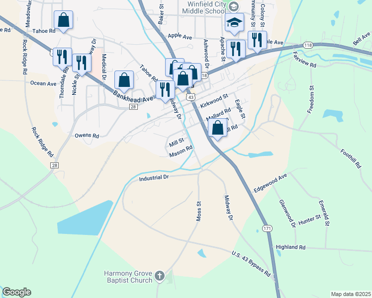 128 Mason Road, Winfield AL Walk Score