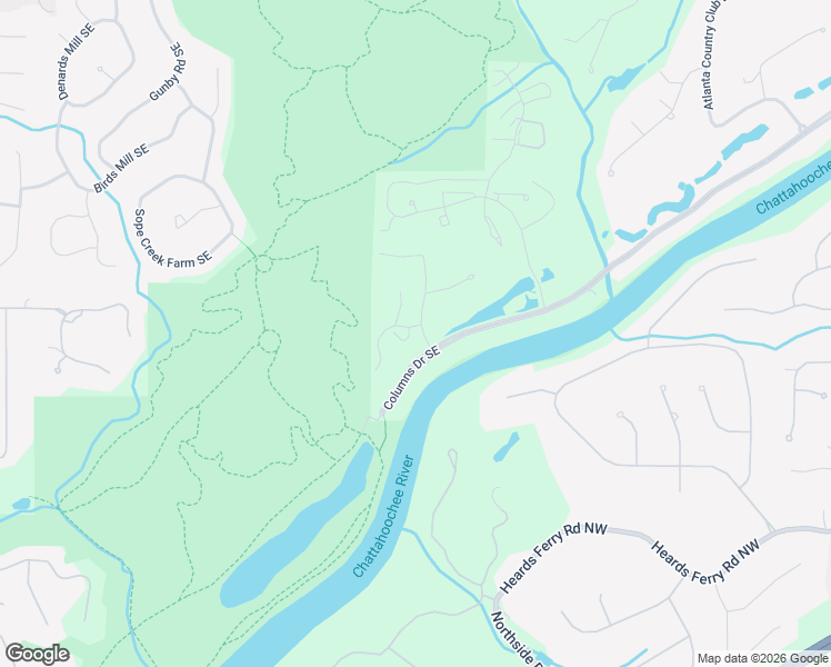 map of restaurants, bars, coffee shops, grocery stores, and more near 210 Riverview Drive in Marietta