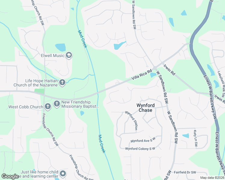 map of restaurants, bars, coffee shops, grocery stores, and more near 1257 Emma Jean Place Southwest in Marietta