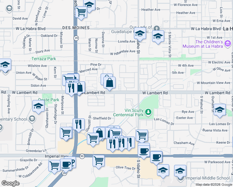 map of restaurants, bars, coffee shops, grocery stores, and more near in 