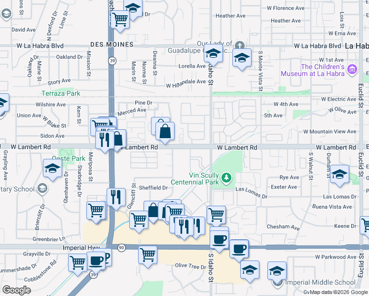 map of restaurants, bars, coffee shops, grocery stores, and more near in 