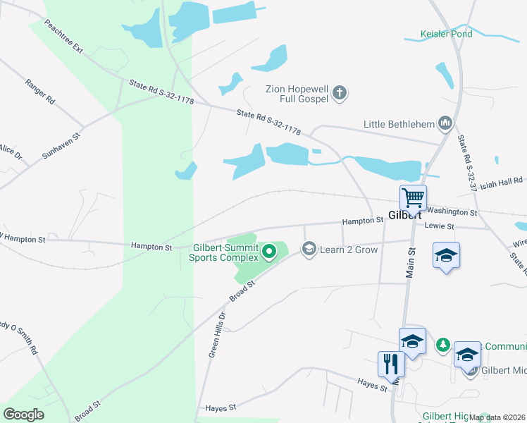 map of restaurants, bars, coffee shops, grocery stores, and more near 154 Hampton Street in Gilbert
