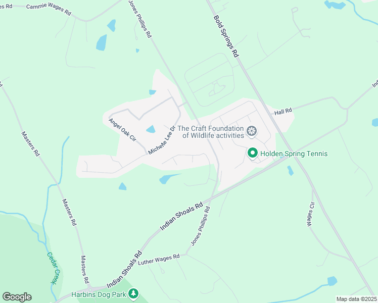 map of restaurants, bars, coffee shops, grocery stores, and more near 3161 Canyon Glen Way in Dacula