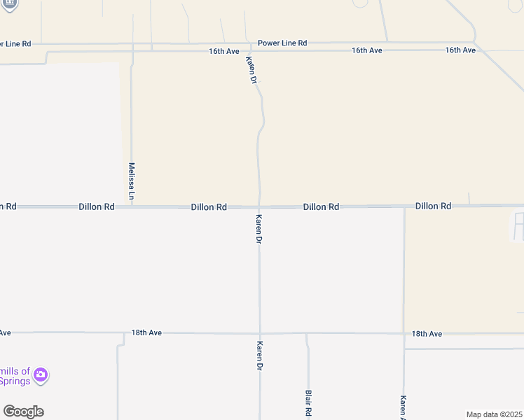 map of restaurants, bars, coffee shops, grocery stores, and more near Karen Drive in Palm Springs