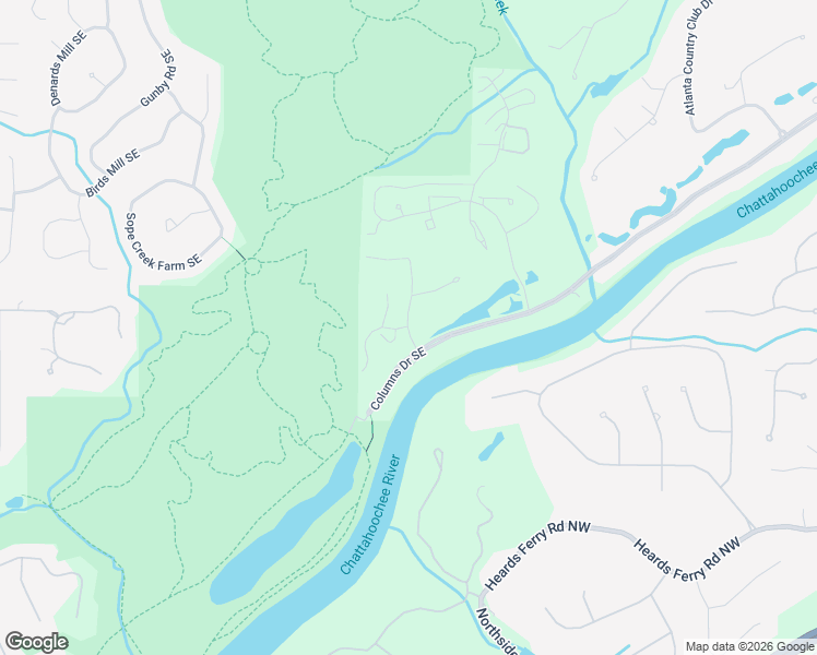 map of restaurants, bars, coffee shops, grocery stores, and more near 509 Riverview Drive in Marietta
