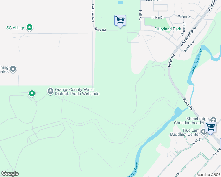 map of restaurants, bars, coffee shops, grocery stores, and more near 14800 McCarty Road in Corona