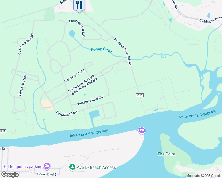 map of restaurants, bars, coffee shops, grocery stores, and more near 3726 Constance Avenue Southwest in Brunswick County