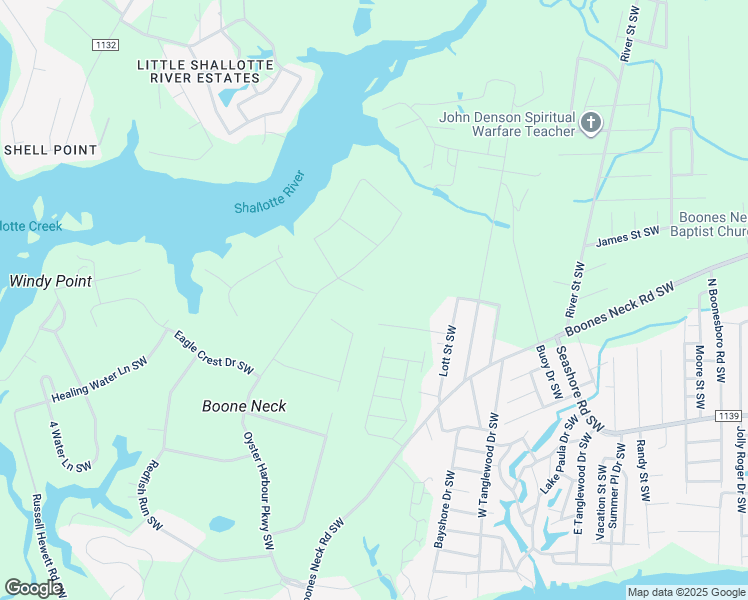 map of restaurants, bars, coffee shops, grocery stores, and more near 3410 Portside Drive Southwest in Brunswick County