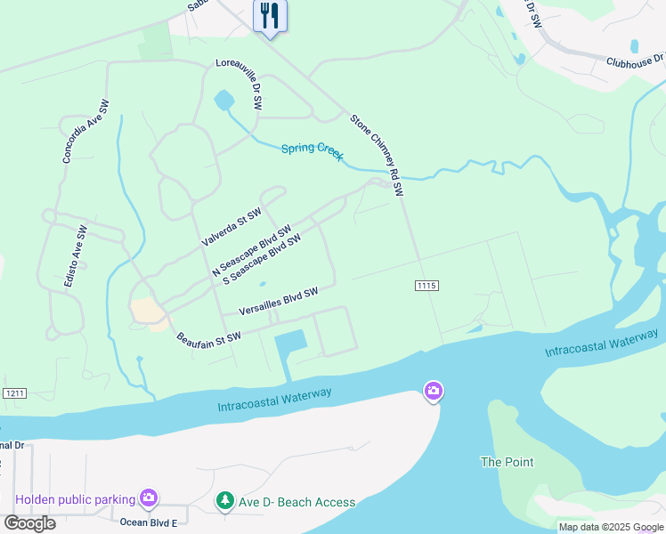 map of restaurants, bars, coffee shops, grocery stores, and more near 3726 Constance Avenue Southwest in Brunswick County