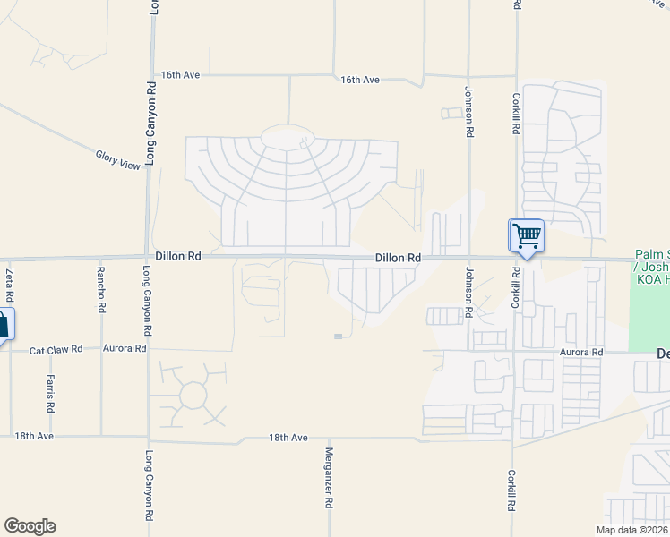 map of restaurants, bars, coffee shops, grocery stores, and more near 69510 Fairway Road in Desert Hot Springs