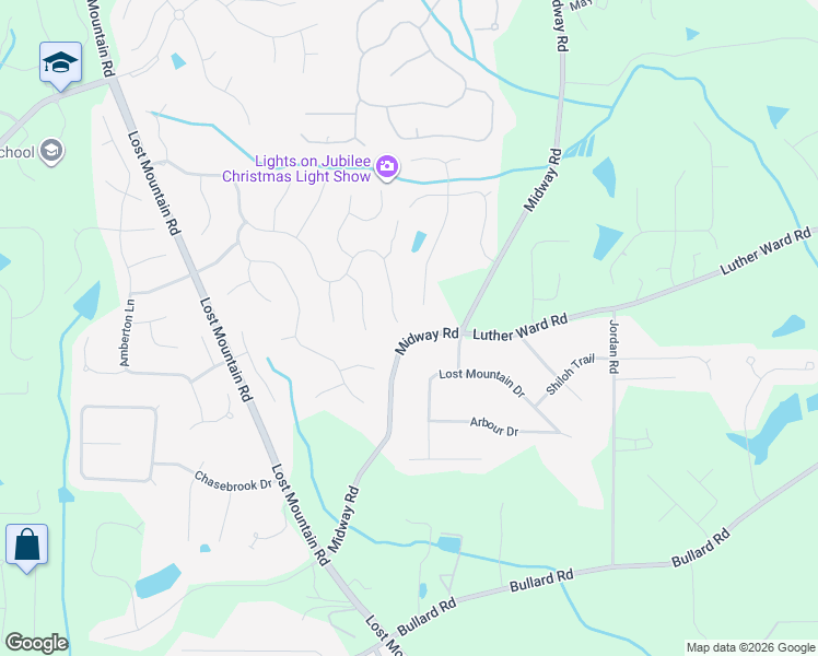 map of restaurants, bars, coffee shops, grocery stores, and more near 4650 Oakleigh Manor Drive in Powder Springs