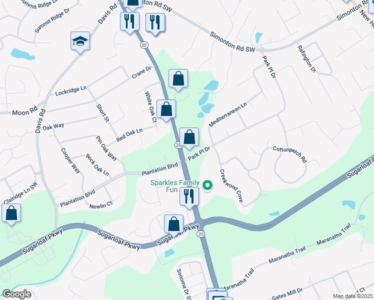 map of restaurants, bars, coffee shops, grocery stores, and more near 990 Grayson Highway in Lawrenceville