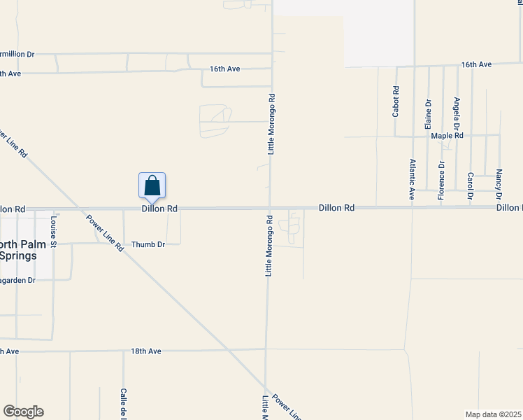 map of restaurants, bars, coffee shops, grocery stores, and more near Dillon Road in Desert Hot Springs