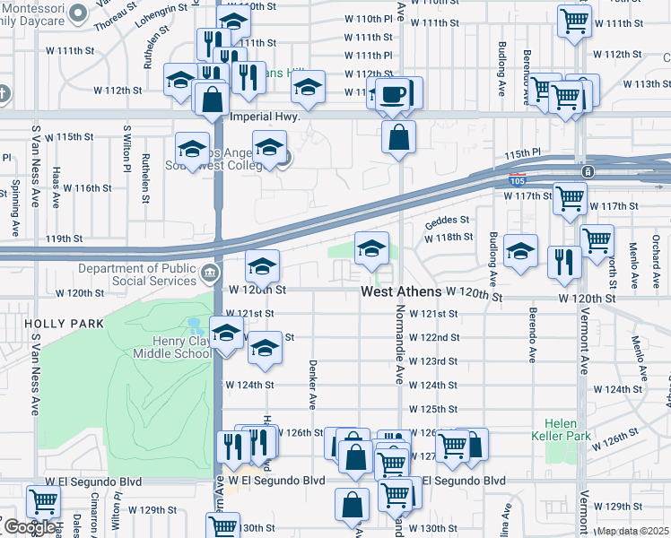 map of restaurants, bars, coffee shops, grocery stores, and more near 11920 Manzanilla Lane in Los Angeles