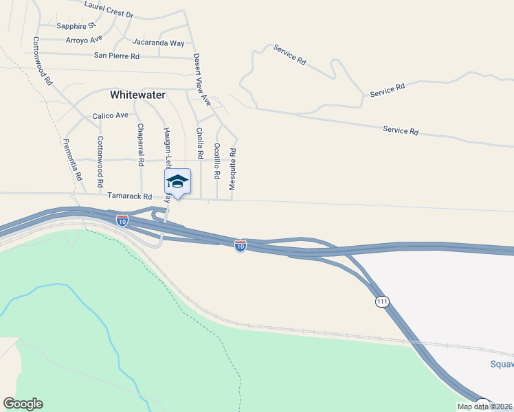 map of restaurants, bars, coffee shops, grocery stores, and more near Tamarack Road in Whitewater