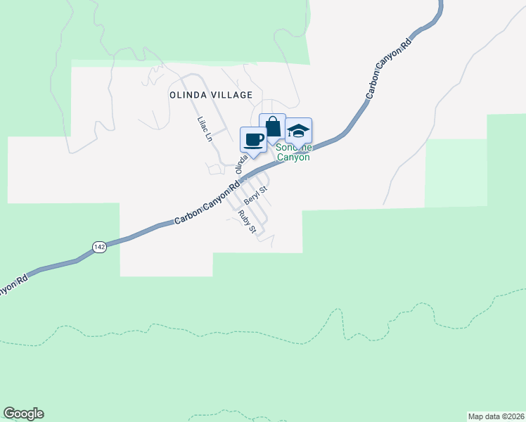 map of restaurants, bars, coffee shops, grocery stores, and more near in Brea