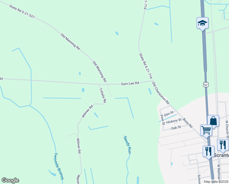 map of restaurants, bars, coffee shops, grocery stores, and more near 458 State Road S-21-537 in Scranton
