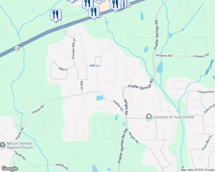 map of restaurants, bars, coffee shops, grocery stores, and more near 72 Heartwood Crossing in Dallas