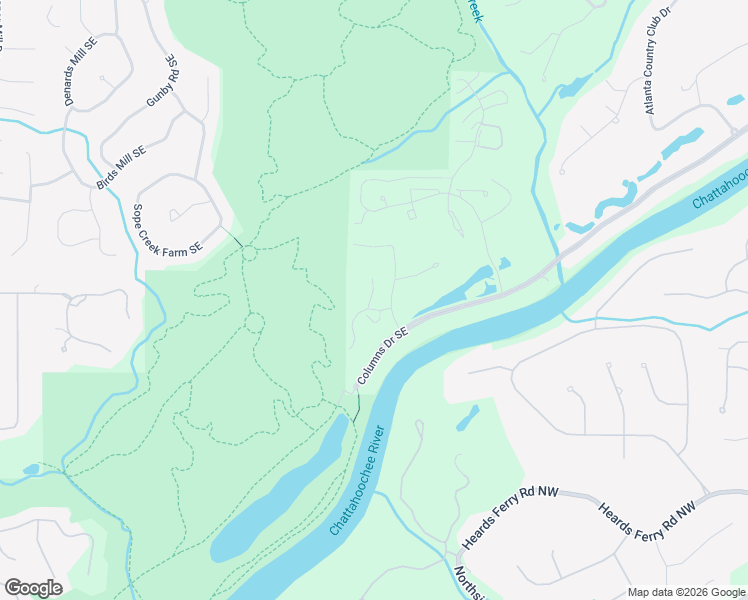 map of restaurants, bars, coffee shops, grocery stores, and more near 900 Riverview Drive in Marietta
