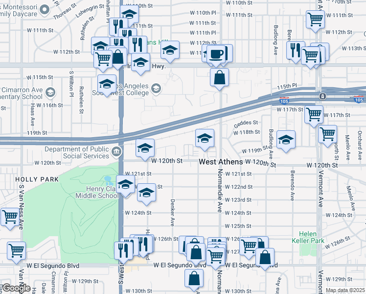 map of restaurants, bars, coffee shops, grocery stores, and more near 11920 Manzanilla Lane in Los Angeles