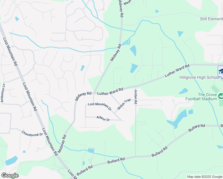 map of restaurants, bars, coffee shops, grocery stores, and more near 1150 Sweet Mia Lane in Powder Springs
