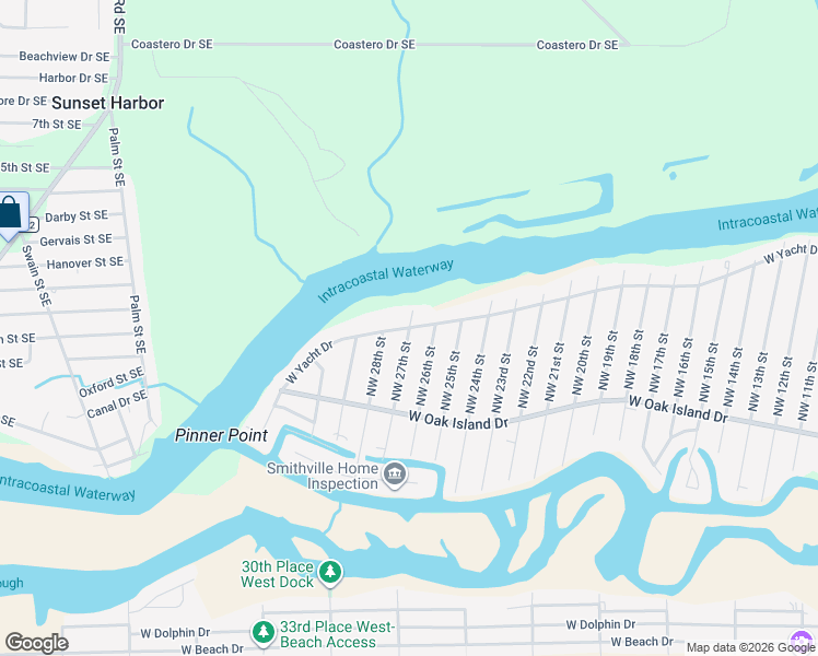 map of restaurants, bars, coffee shops, grocery stores, and more near 2706 West Yacht Drive in Oak Island