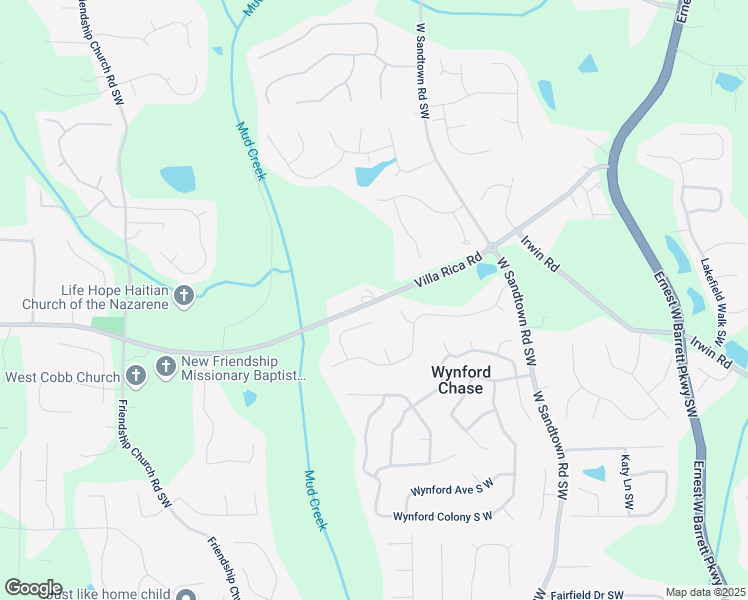 map of restaurants, bars, coffee shops, grocery stores, and more near 1176 Villa Rica Road in Marietta