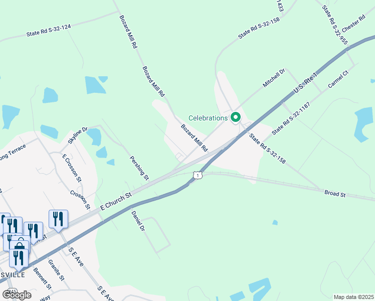 map of restaurants, bars, coffee shops, grocery stores, and more near 208 Biarritz Court in Lexington County