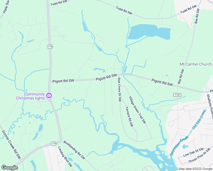 map of restaurants, bars, coffee shops, grocery stores, and more near 1231 Rock Crab Way Southwest in Shallotte