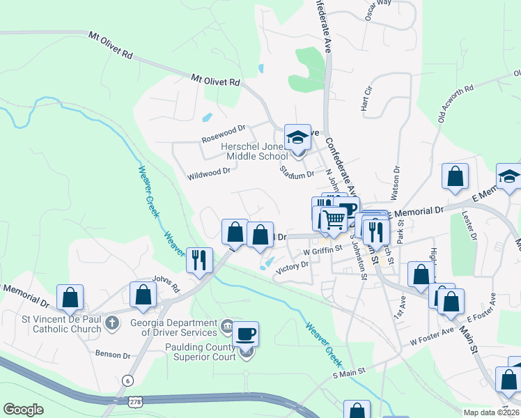 map of restaurants, bars, coffee shops, grocery stores, and more near 220 McBee Place in Dallas